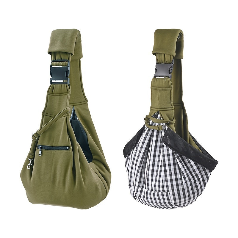 Comfortable Pet Pal Sling Carrier - Backpacks for Hands-Free Outdoor Adventures with Breathable Dog Shoulder Bag and Adjustable Straps for Small to Medium-Sized Pets