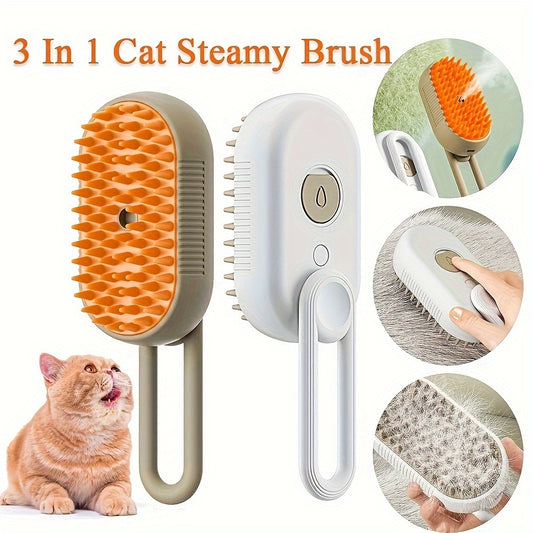 Steamy Cat Brush, 3 In 1 Cat Steamy Brush Steamy Dog Brush Massaging Comb, Pet Grooming Comb Hair Removal Combs Pet Supplies