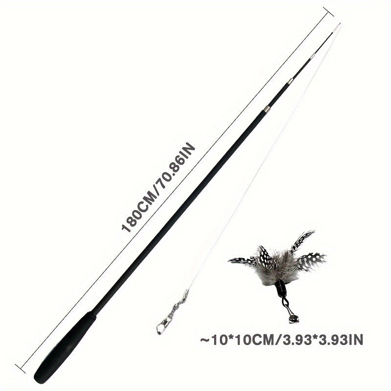 Four-section Telescopic Cat Rod, Extended Cat Toy, Pet Supplies