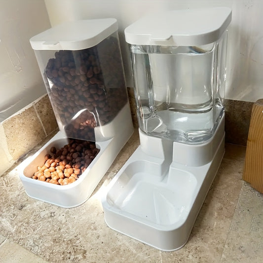 1pc/2pcs Automatic Gravity Pet Feeder, Plastic Dog Food Feeder and Water Dispenser Set, Self Feeding Station for Indoor Dogs Pet Supplies