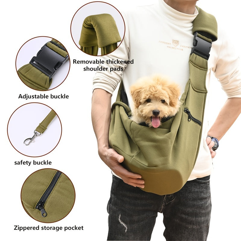 Comfortable Pet Pal Sling Carrier - Backpacks for Hands-Free Outdoor Adventures with Breathable Dog Shoulder Bag and Adjustable Straps for Small to Medium-Sized Pets