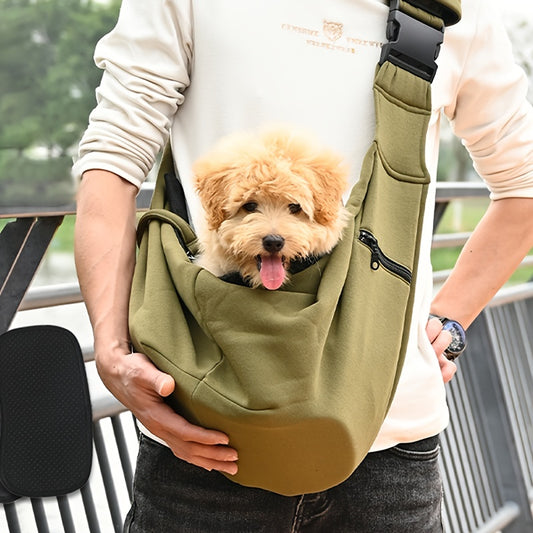 Comfortable Pet Pal Sling Carrier - Backpacks for Hands-Free Outdoor Adventures with Breathable Dog Shoulder Bag and Adjustable Straps for Small to Medium-Sized Pets